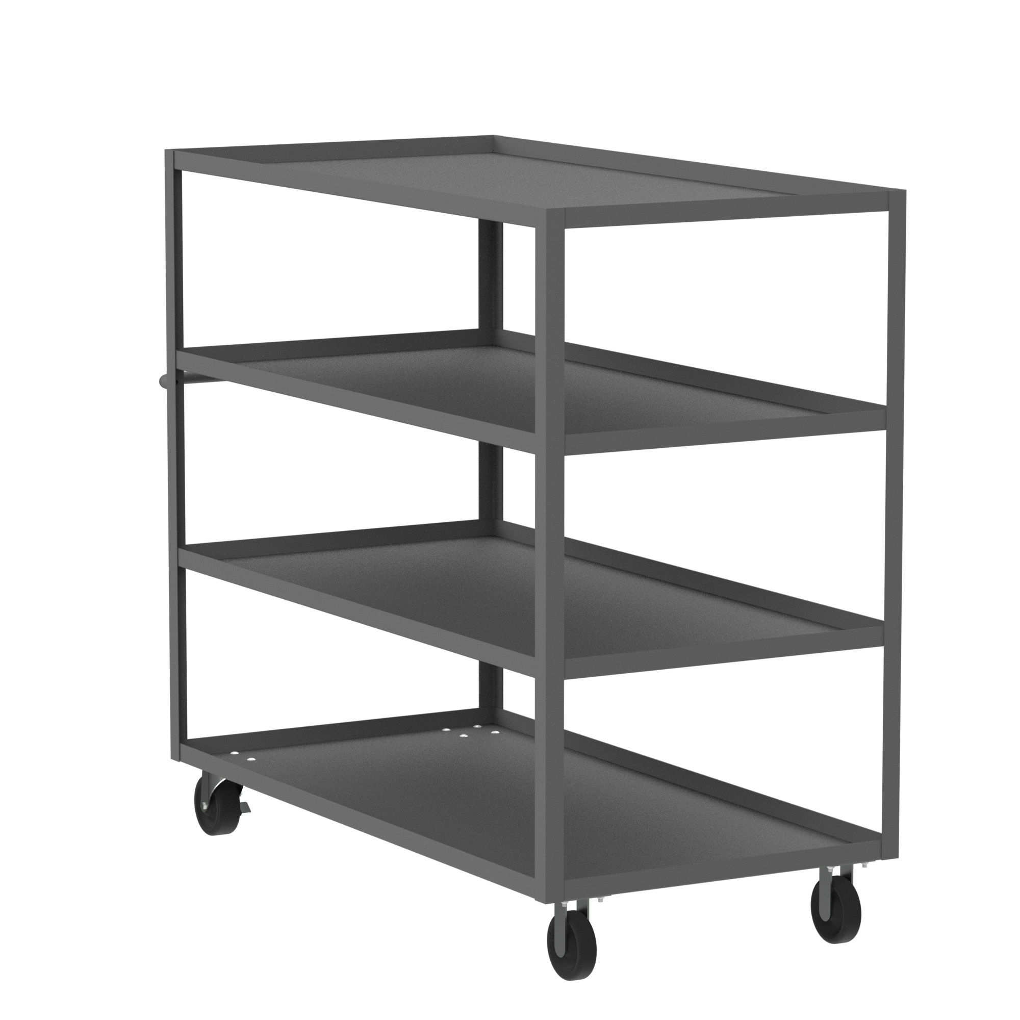 Valley Craft, 4-Shelf Utility Cart, Lipped Top, Total Capacity 3600 lb, Shelves (qty.) 4, Material Steel, Model# F89168GYPH